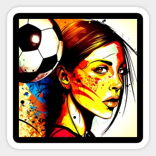 Soccer Player Graffiti Art Splash Paint Sticker